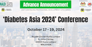 Diabetes Asia 2024 NADI is in collaboration with Diabetes, Obesity and Cholesterol Metabolism Conference